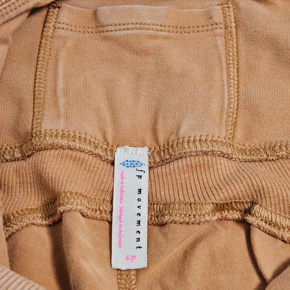 FreePeople Movement S Camel Wash Seam Leggings Ribbed Waist Athleisure Yoga Gym - Picture 3 of 10